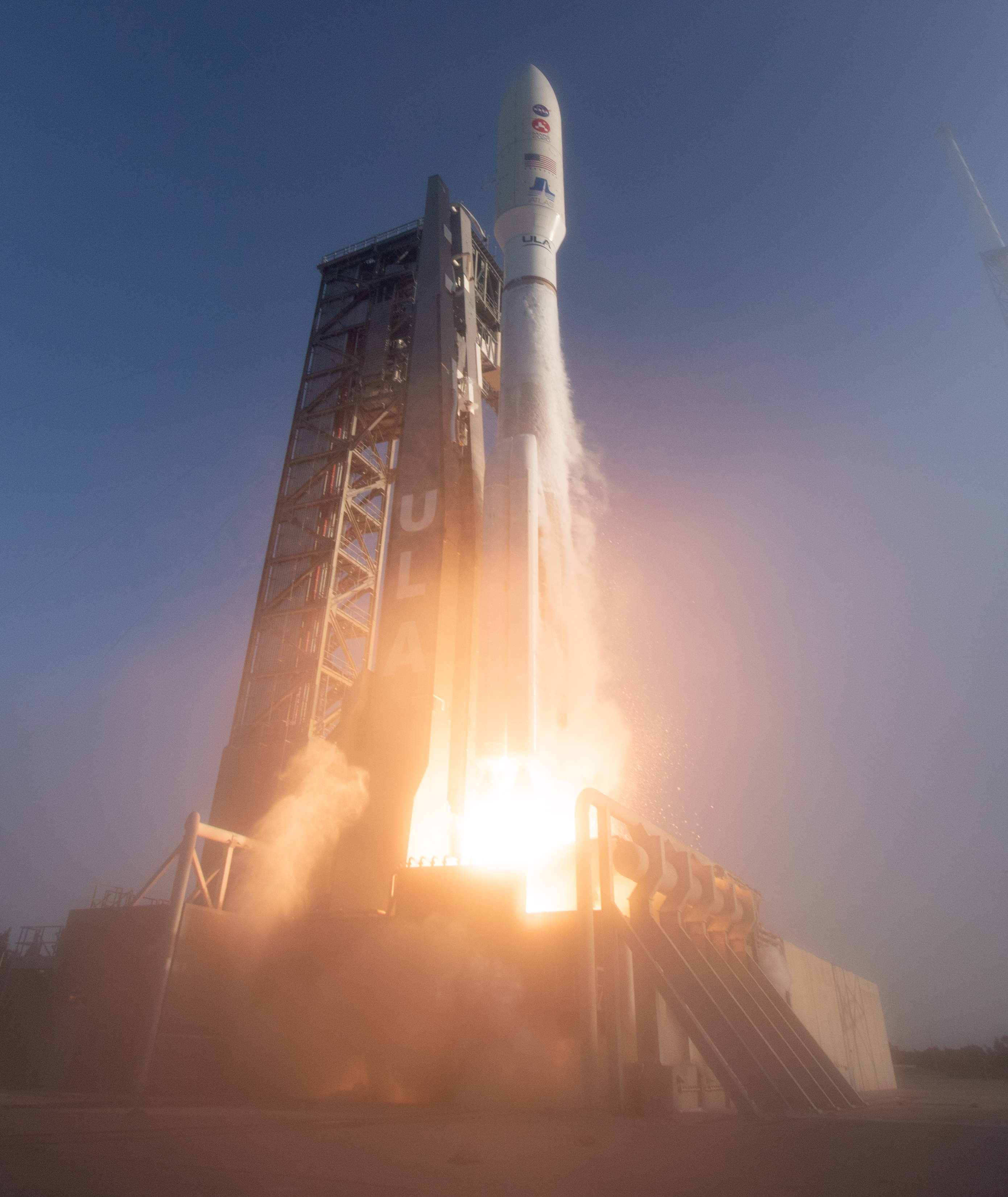 Mars 2020 Perseverance Launch A United Launch Alliance Atlas V rocket with NASA’s Mars 2020 Perseverance rover onboard launches from Space Launch Complex 41, Thursday, July 30, 2020, at Cape Canaveral Air Force Station in Florida. The Perseverance rover is part of NASA’s Mars Exploration Program, a long-term effort of robotic exploration of the Red Planet. Photo Credit: (NASA/Joel Kowsky)